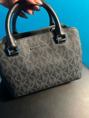 Michael Kors Black MK Logo Satchel